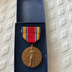 World War II Commemorative Medal with Ribbon Waterbury Companies